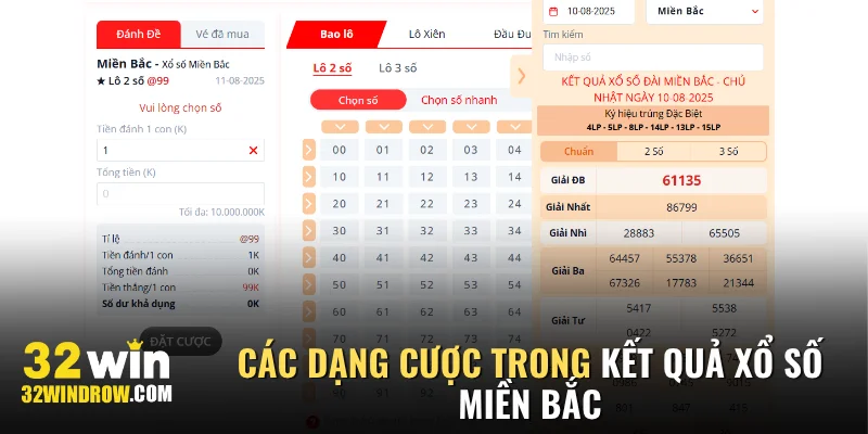 Các dạng cược trong kết quả xổ số miền Bắc