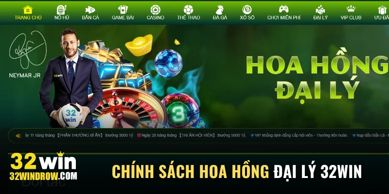 Chính sách hoa hồng đại lý 32Win hấp dẫn