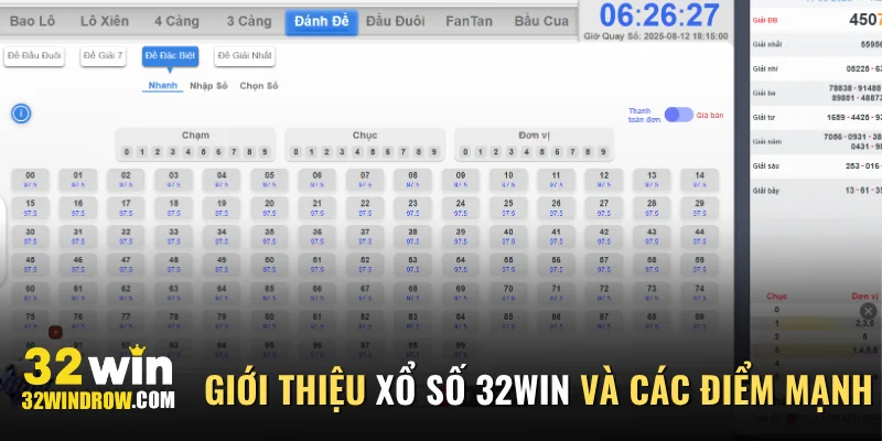 Giới thiệu xổ số 32Win và các điểm mạnh