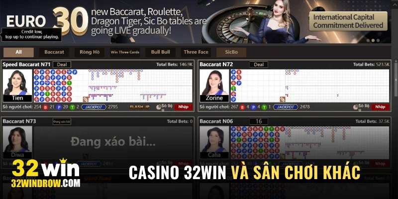 Sự khác nhau giữa casino 32Win và sân chơi khác